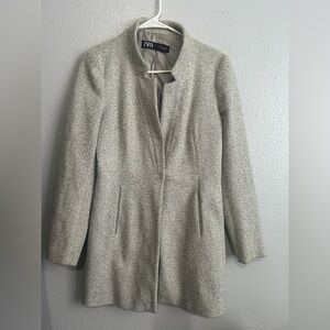 Zara Women's Light Gray Blazer Coat small size